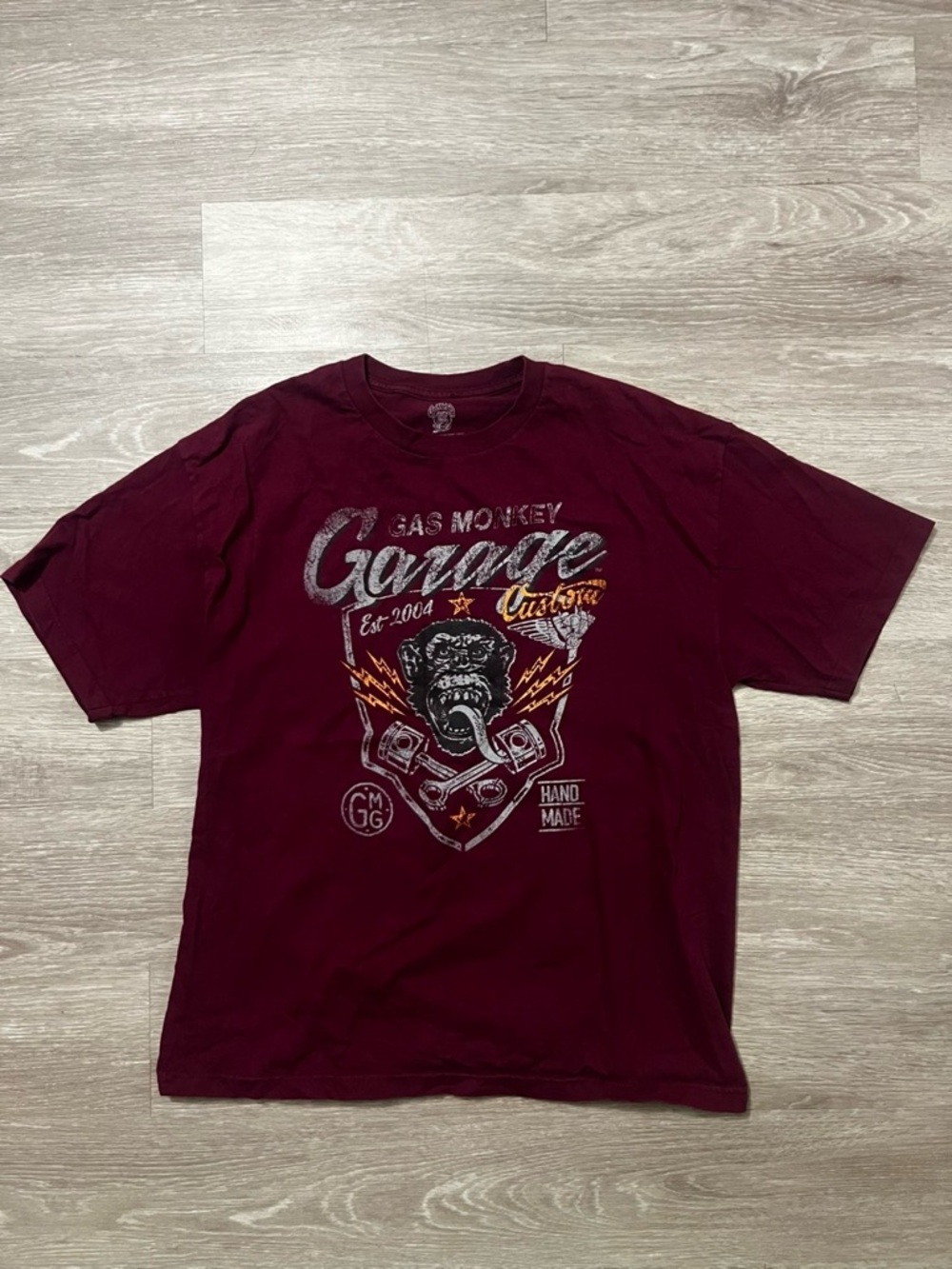 Gas Monkey Garage Men's Short Sleeve Graphic Tee - Burgundy
